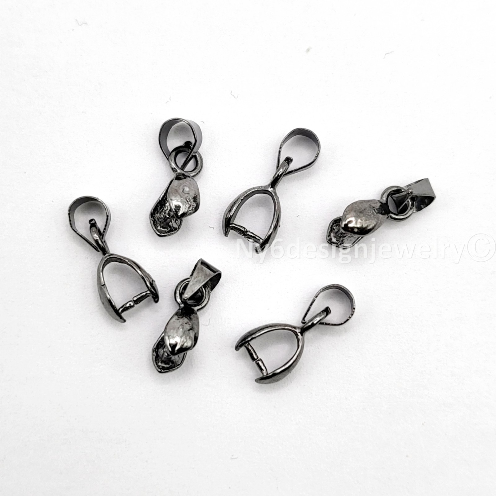 Gunmetal 5x14mm Brass Metal Connectors Bail Beads Pinch Clasp Clips Pendant