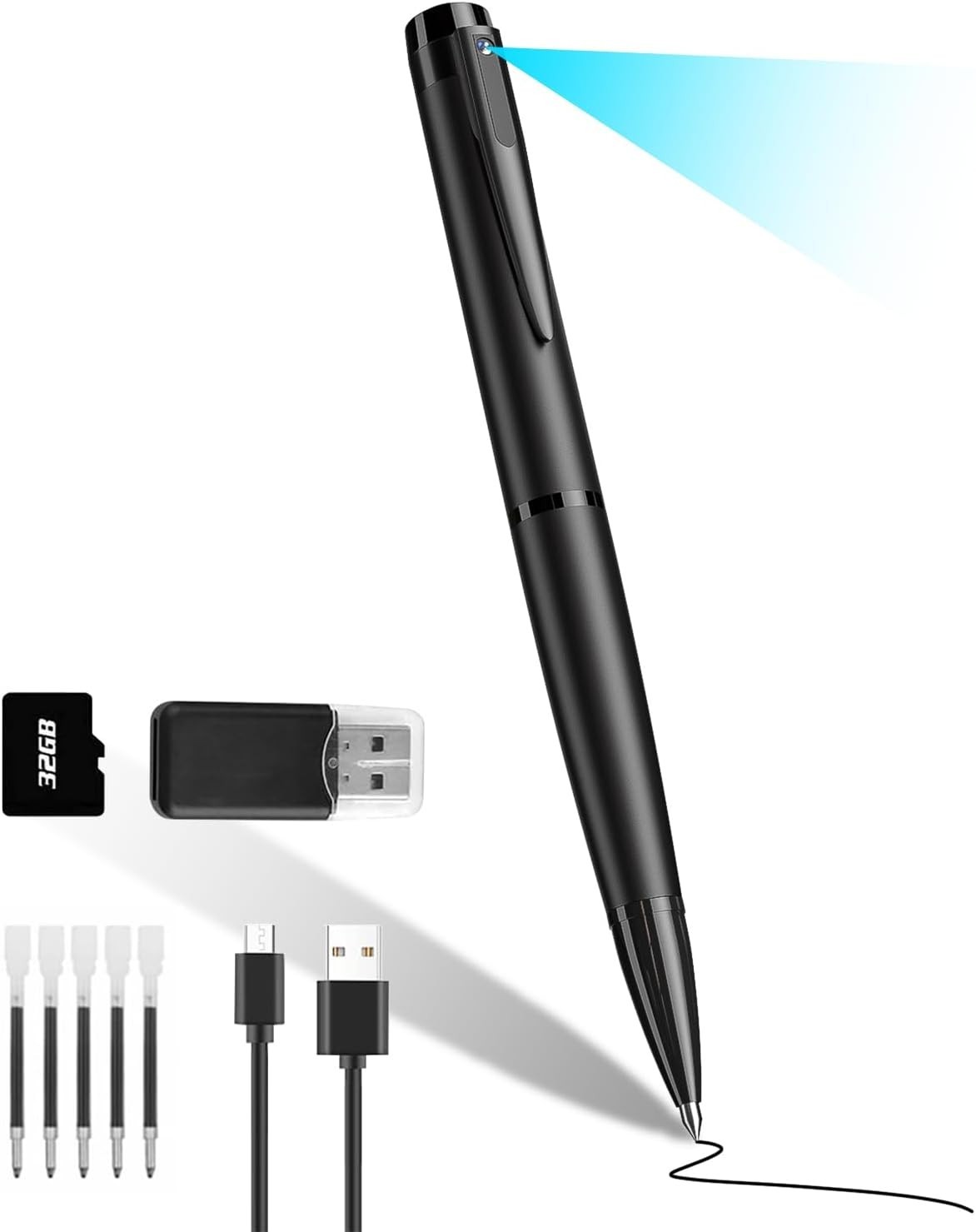 Pluma Con Camara De Seguridad Portatil Với Grabacion En Bucle De 32GB Pro
