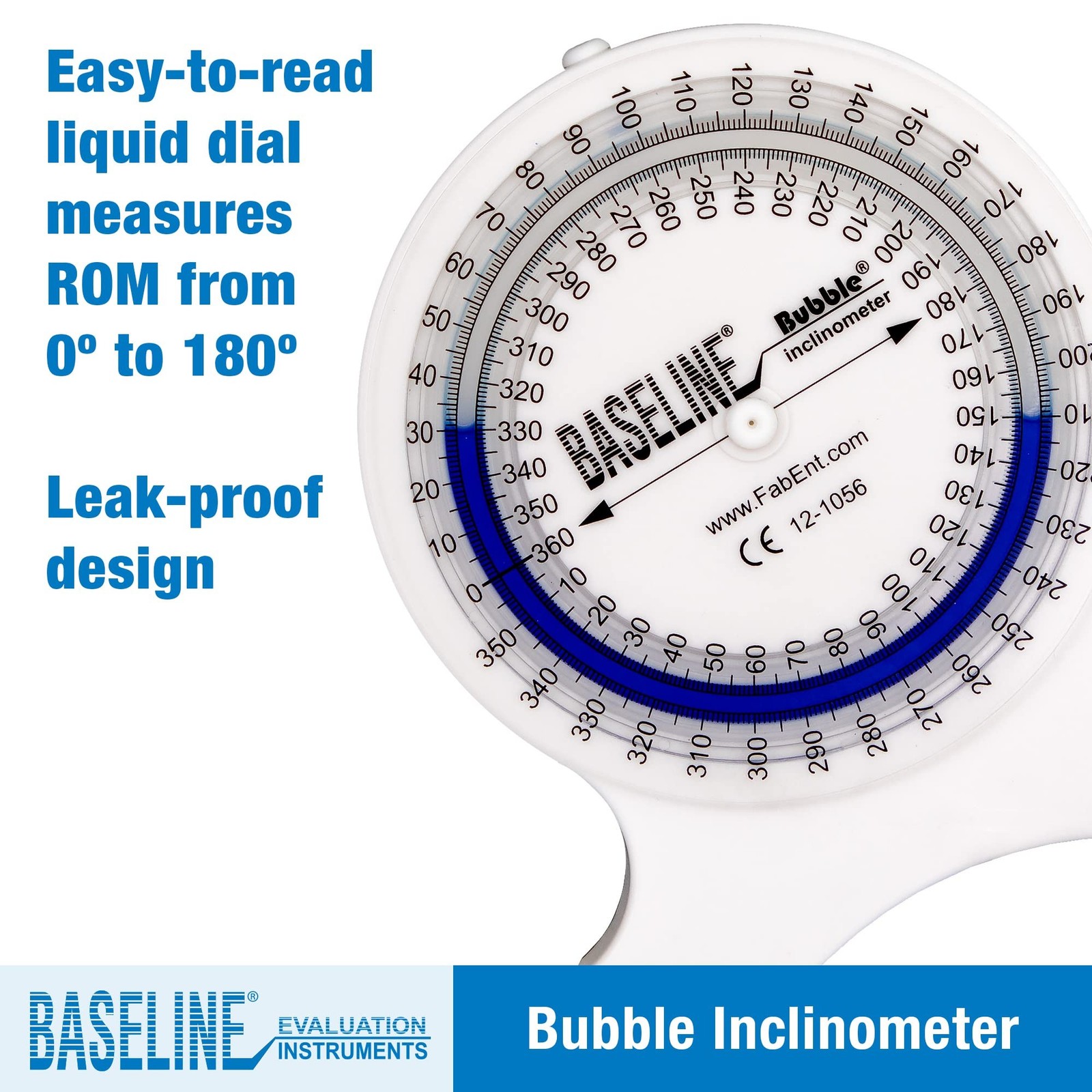 Baseline Bubble Inclinometer - Professional Easy To Read Range Of Motion Test...