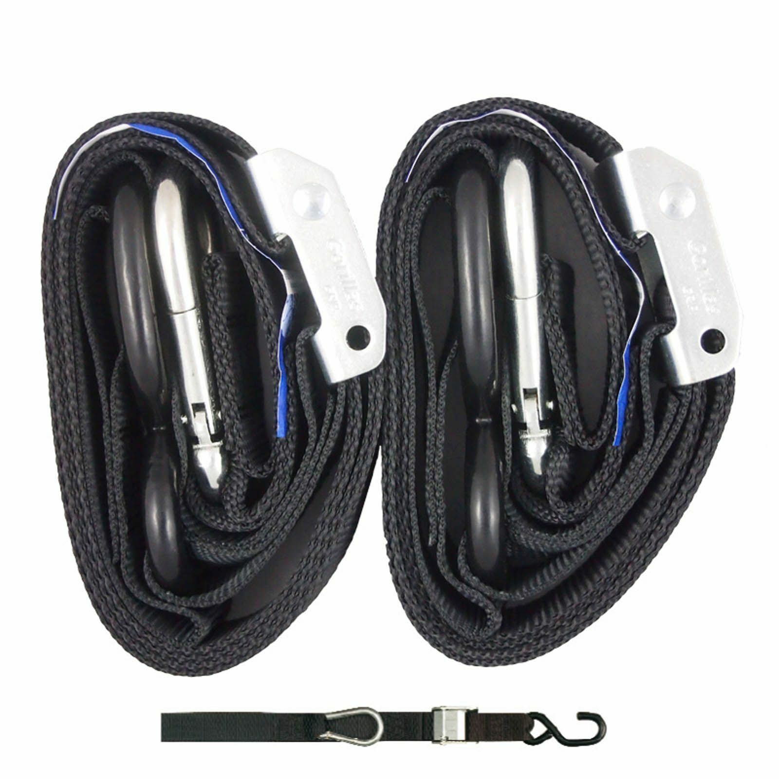 Gorillas Grip Motorcycle Motorbike Tie Down Straps Black/Black 38mm TD4BB