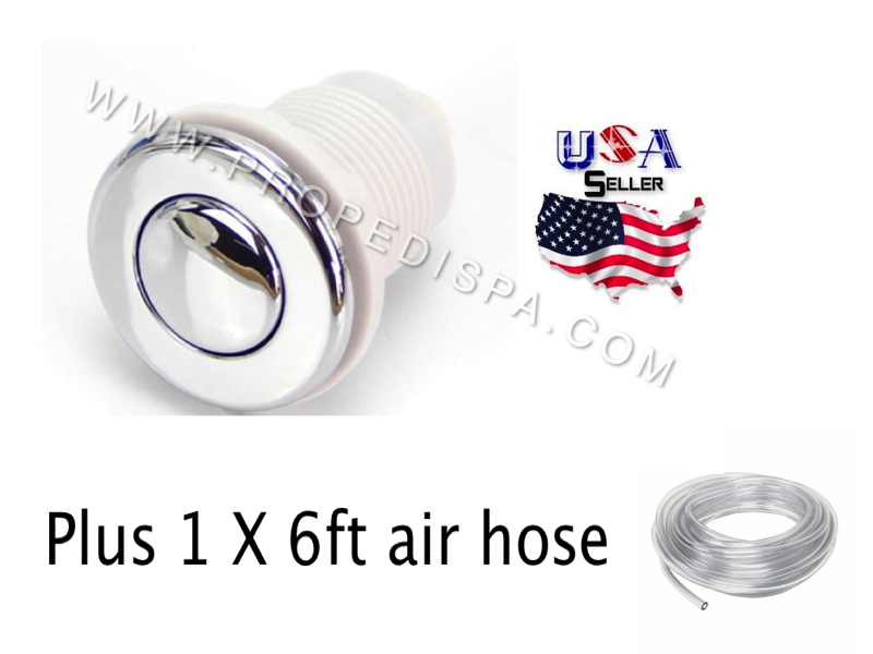 Quality Chrome air push press button / switch + 6ft tub pedicure spa chair
