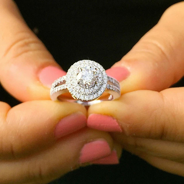 3Ct Round Cut Lab Created Diamond Women's Engagement Ring 14K White Gold Plated