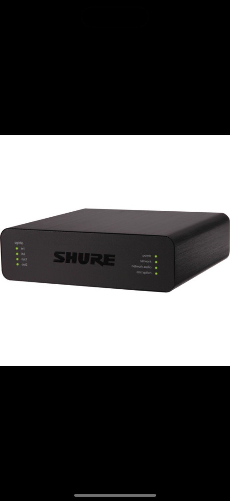 Shure ANI22-XLR Dante Audio Network Interface New Open Box with Bracket