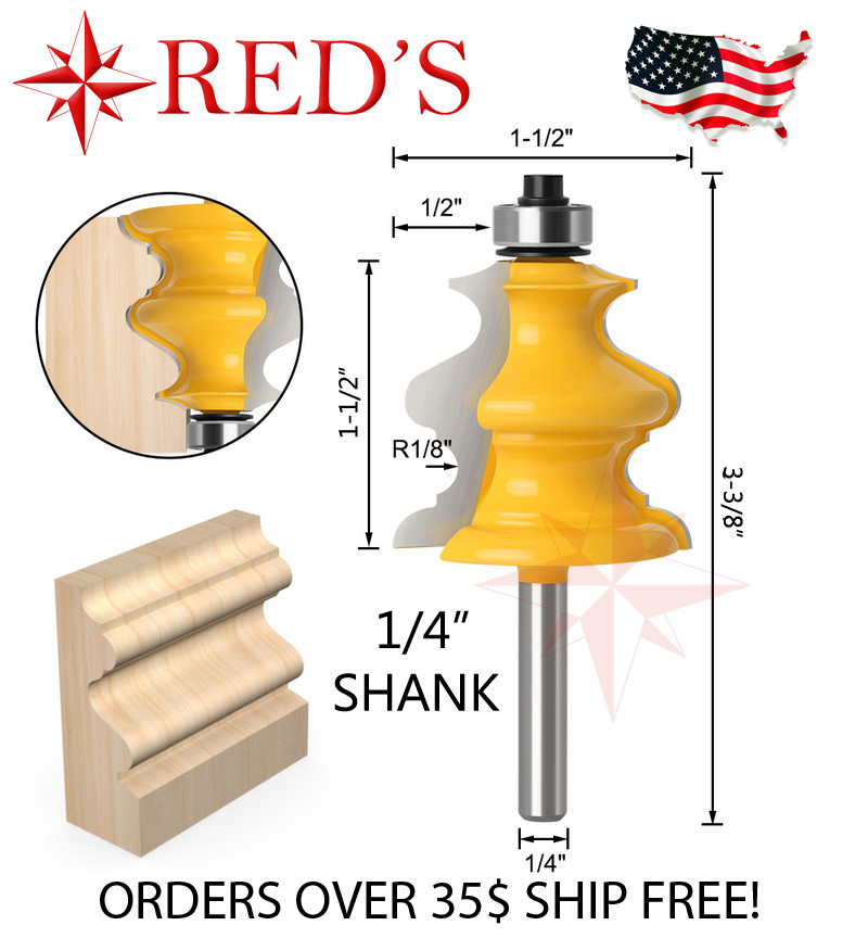 REDS Y80769-4 - 1-1/2" Decorative Molding Router Bit 1/4" Shank