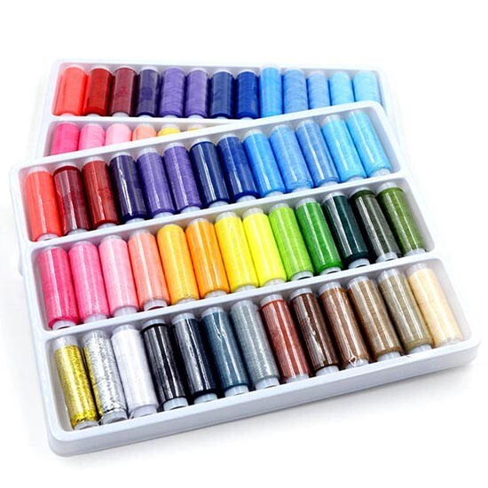 39 Colors Mixed Polyester Spool Sewing Thread Kit Storage box 109 Yards/roll