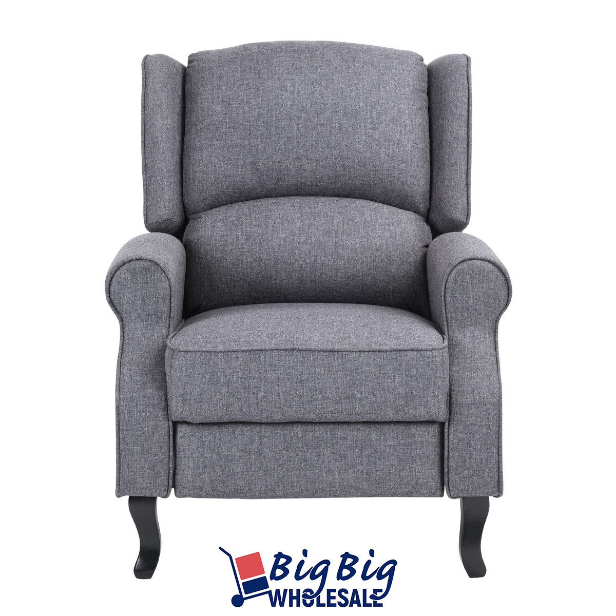 Fabric Recliner Chair Lounge Single Armchair Manual Push Back Living Room Couch