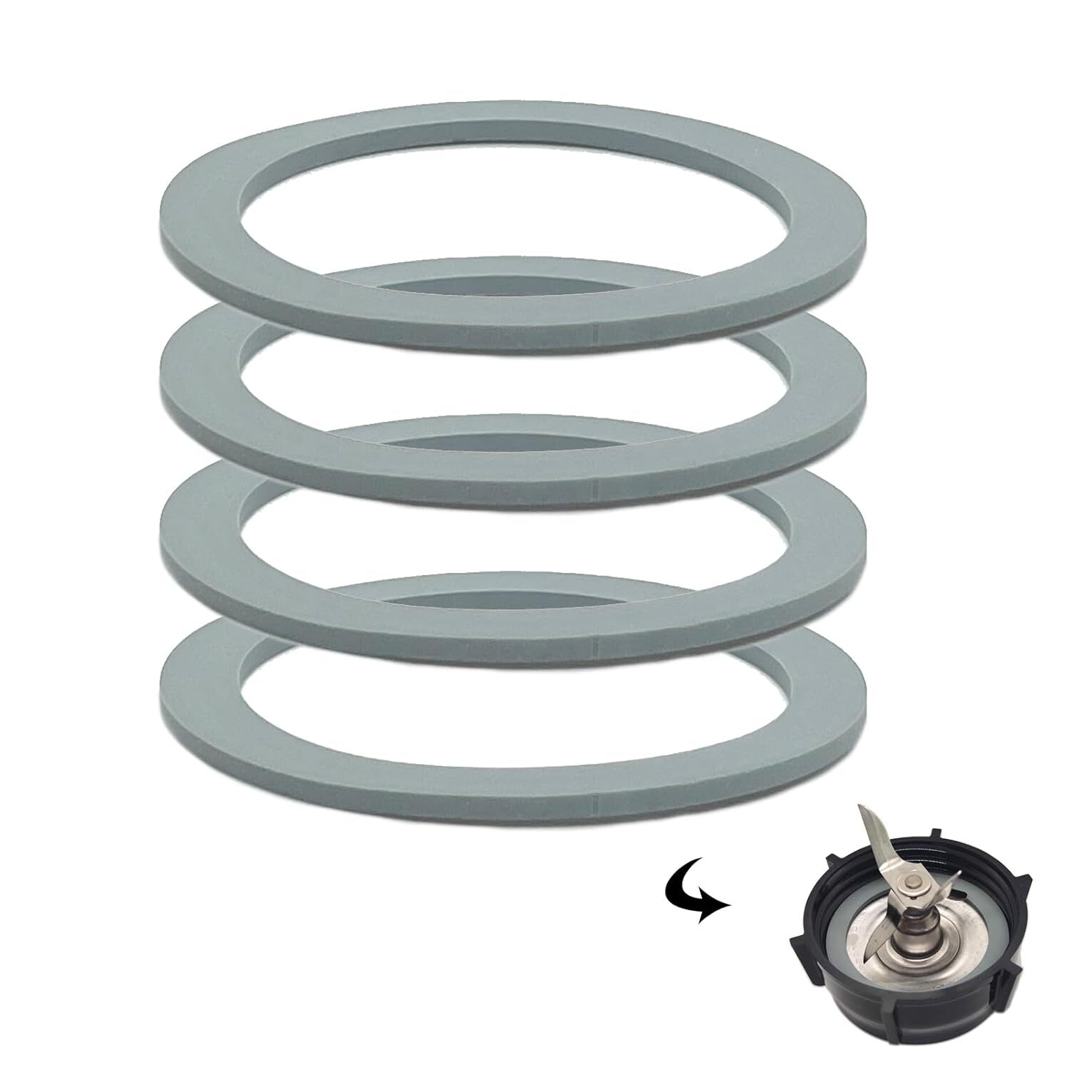 Blender Gasket Replacement Parts, Rubber Seal Rings (4 Pieces)