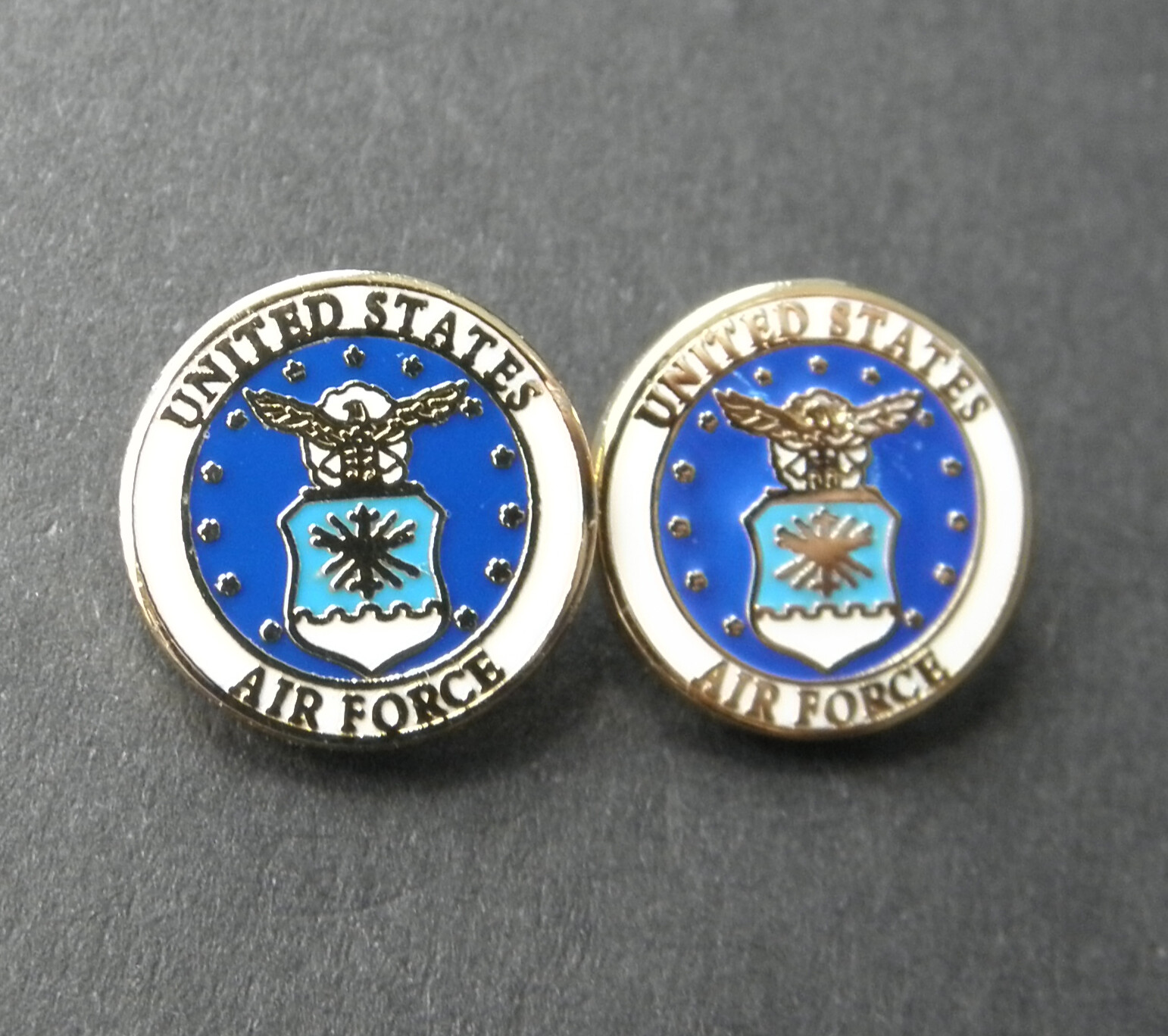 USAF Air Force Small Collar Lapel or Tie Pin Badge 1/2 inch Set of 2