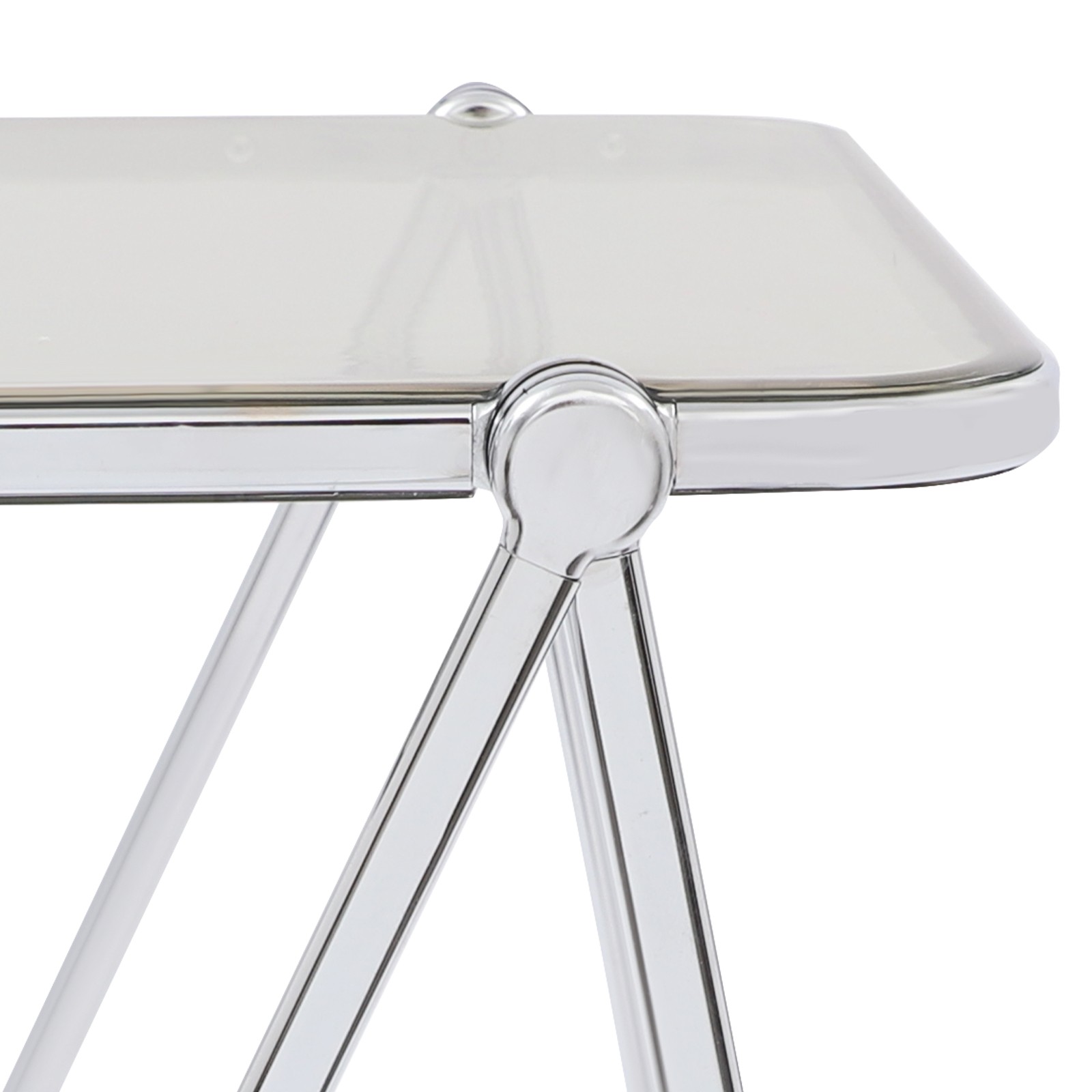 Clear Foldable Side Storage Table Tiny Desk For Home Office Small Computer Desk
