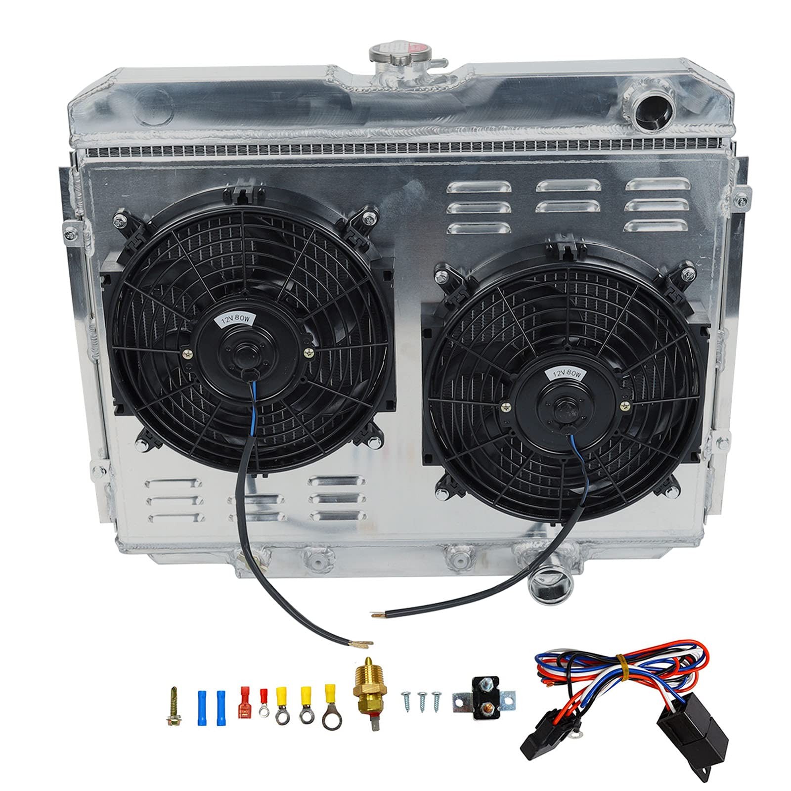 CC338 3 Row Radiator Shroud Fan Thermostat Relay for 1967-1970 AT MT