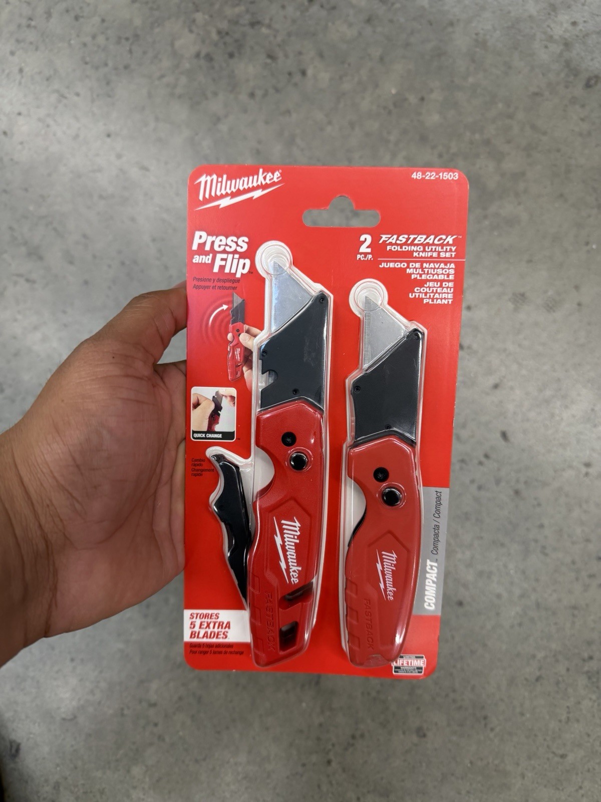 Milwaukee FASTBACK 2-Piece Utility Knife Set - Red (48-22-1503)