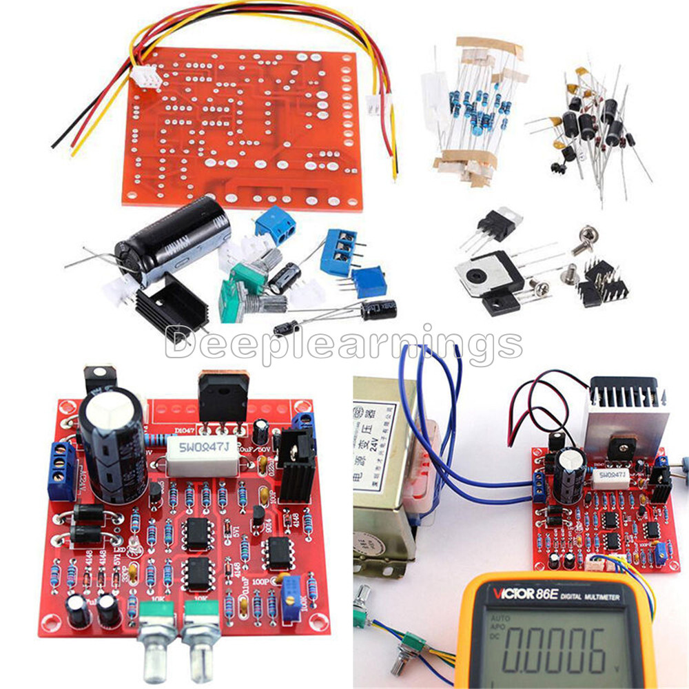 Red 0-30V 2mA-3A Continuously Adjustable DC Regulated Power Supply DIY Kit PCB