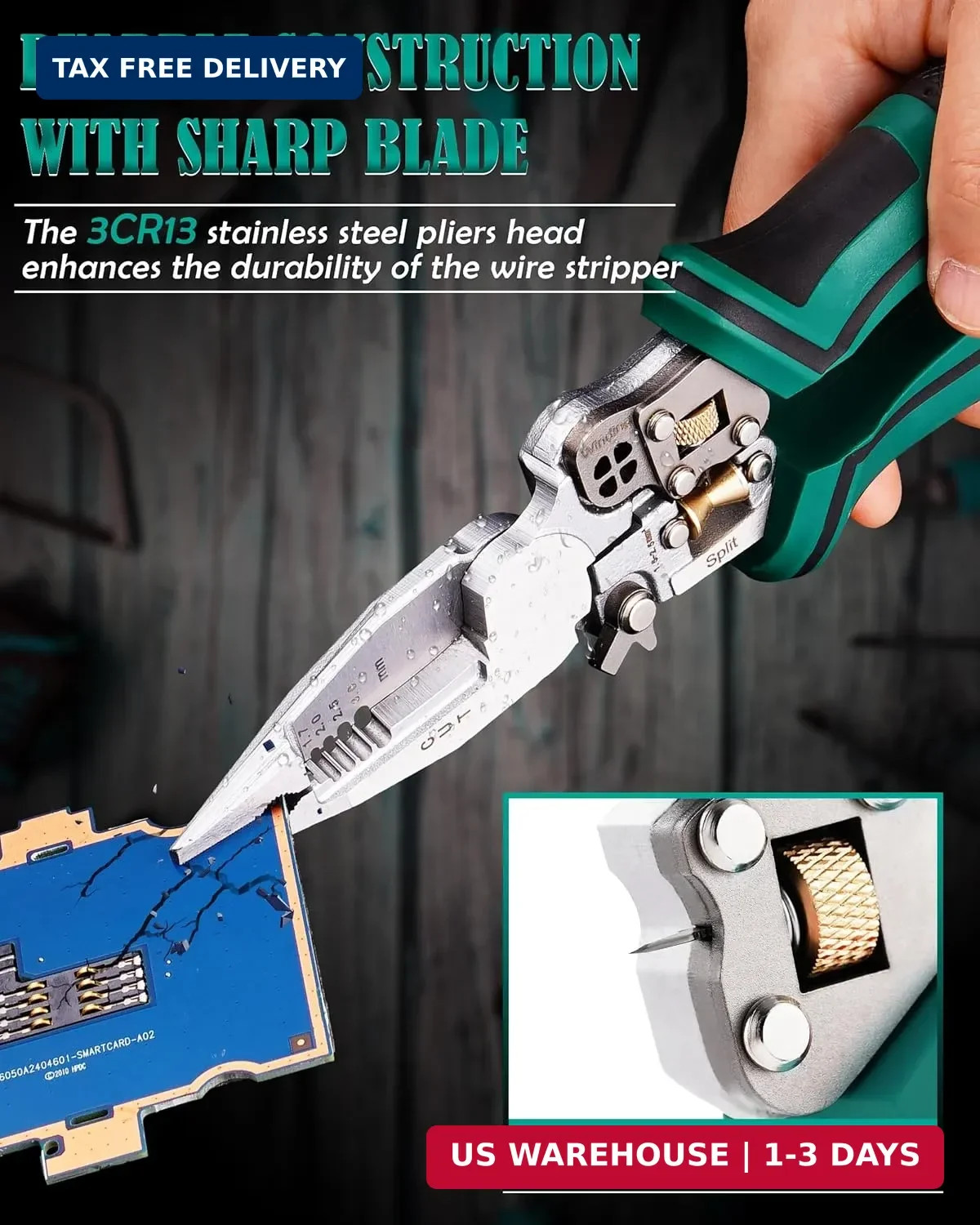 upgraded 8 in 1 Wire Strippers with Voltage Tester, Wire Stripping Tool, Cable C