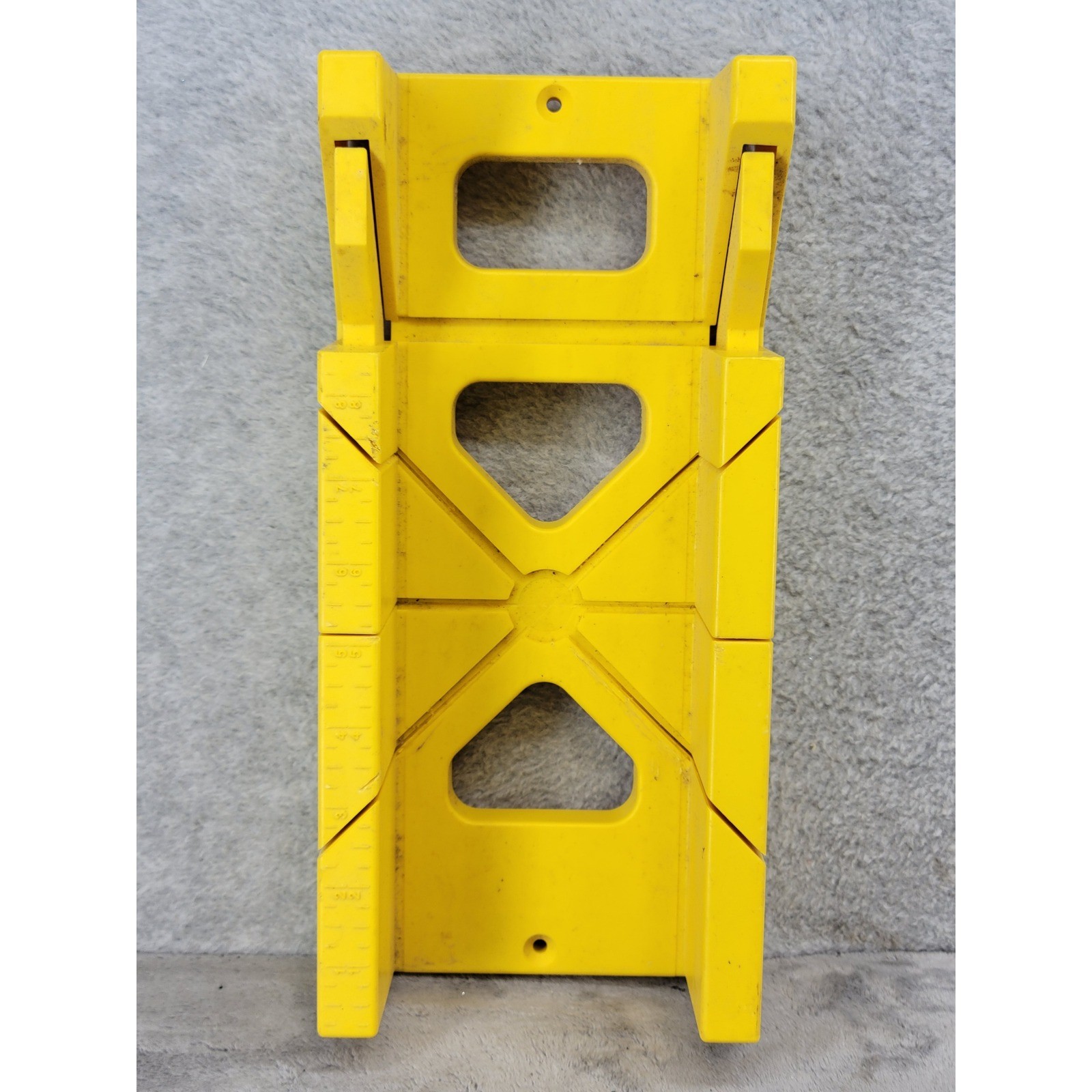 Yellow Plastic Miter Box Saw Guide with 45 and 90 Degree Cutting Angles 12 Inch
