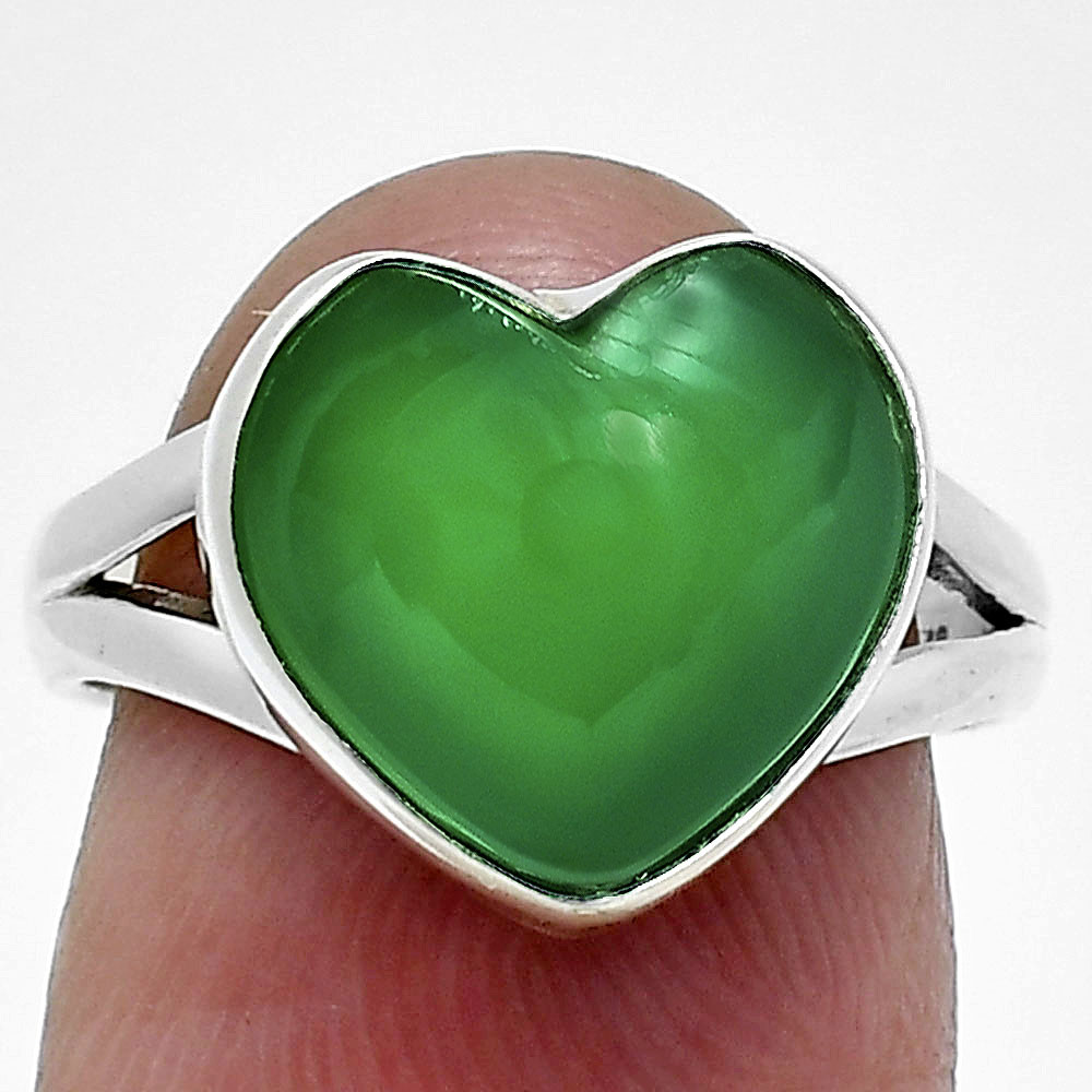 Heart Shape Natural Gemstone Ring 925 Sterling Silver Handmade Love Gift AGR1036