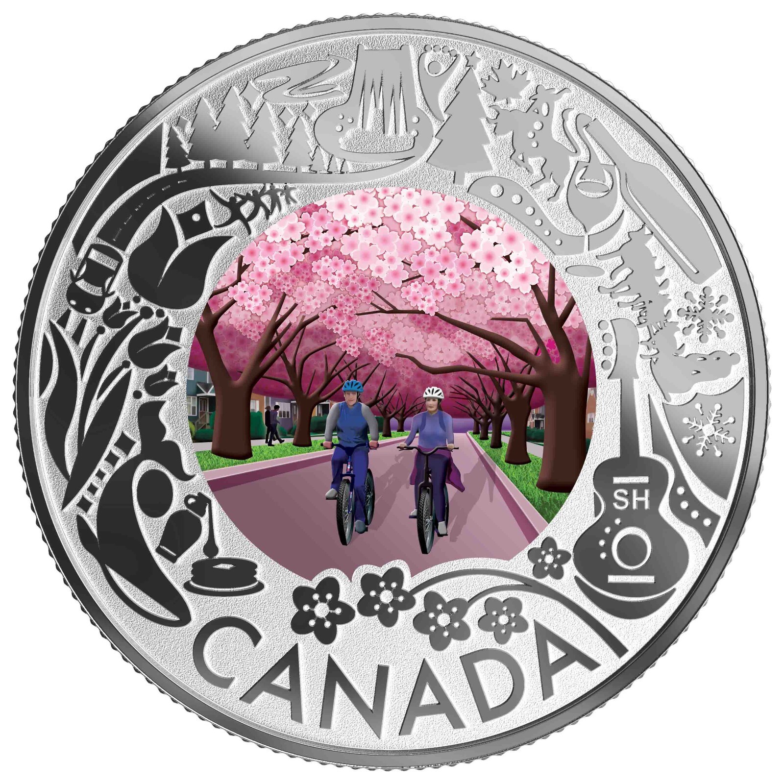 2019 $3 Celebrating Canadian Fun & Festivities: Cherry Blossom-Pure Silver Coin
