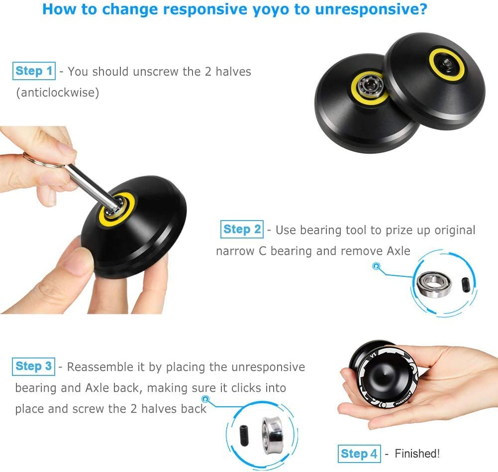 Professional Responsive V3 Aluminum Yo Yo for Kids Beginner