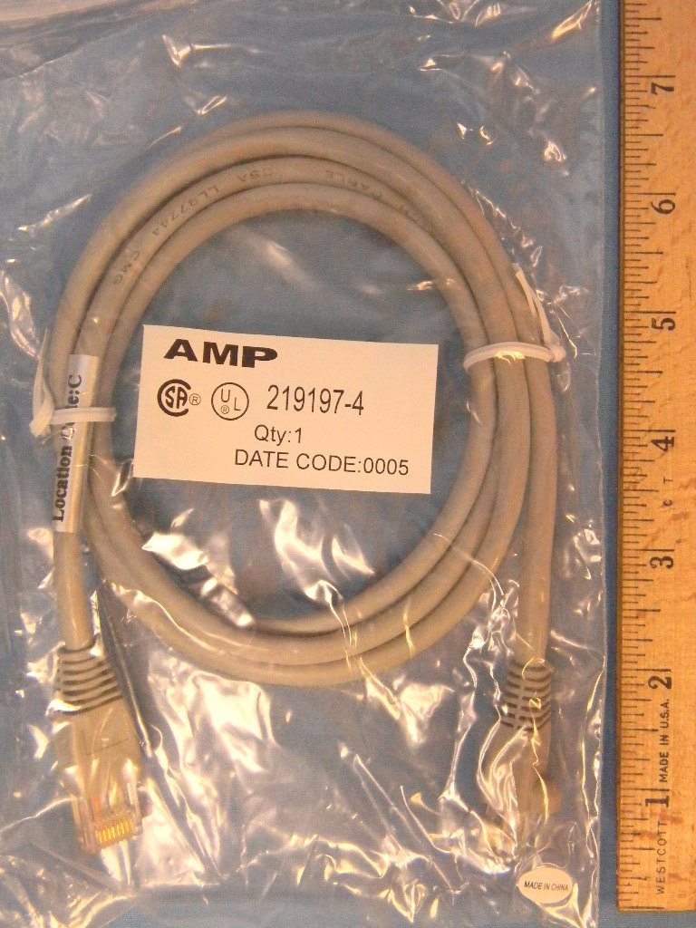 (60) NEW AMP 219197-4 8-Pos RJ45 Cat5 Cable Patch Cords 46 Inches