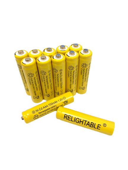 12-PCS Rechargeable 1.2V NiCd AAA 700mAh Ni-Cad Batteries for Solar Light T12