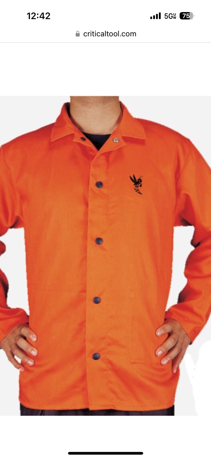 Weldas 33-6730 Cool FR Safety Orange Hybrid Welding Jacket Size: M