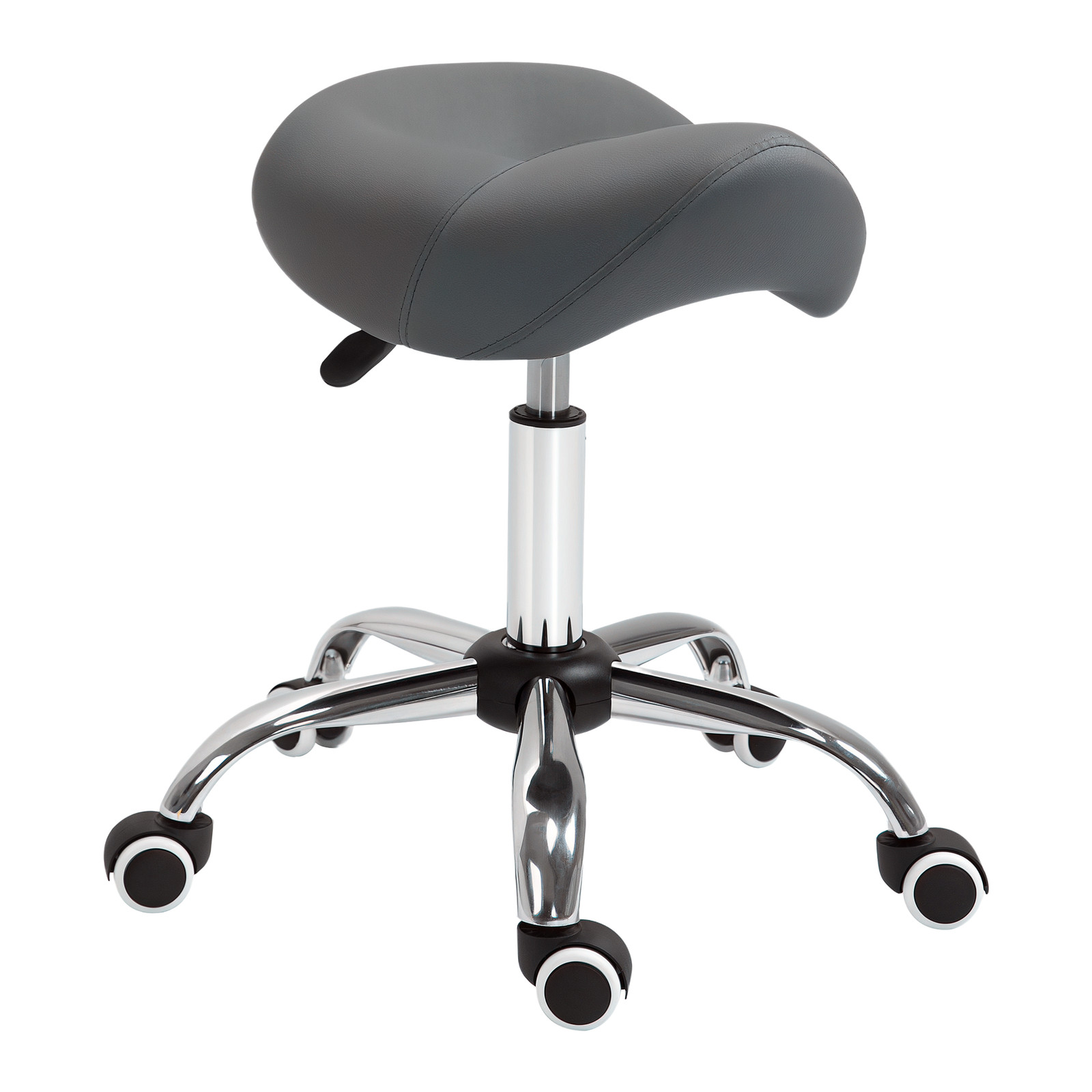 Rolling Saddle Stool Ergonomic PU Leather Height Adjustable Hydraulic Spa Chair