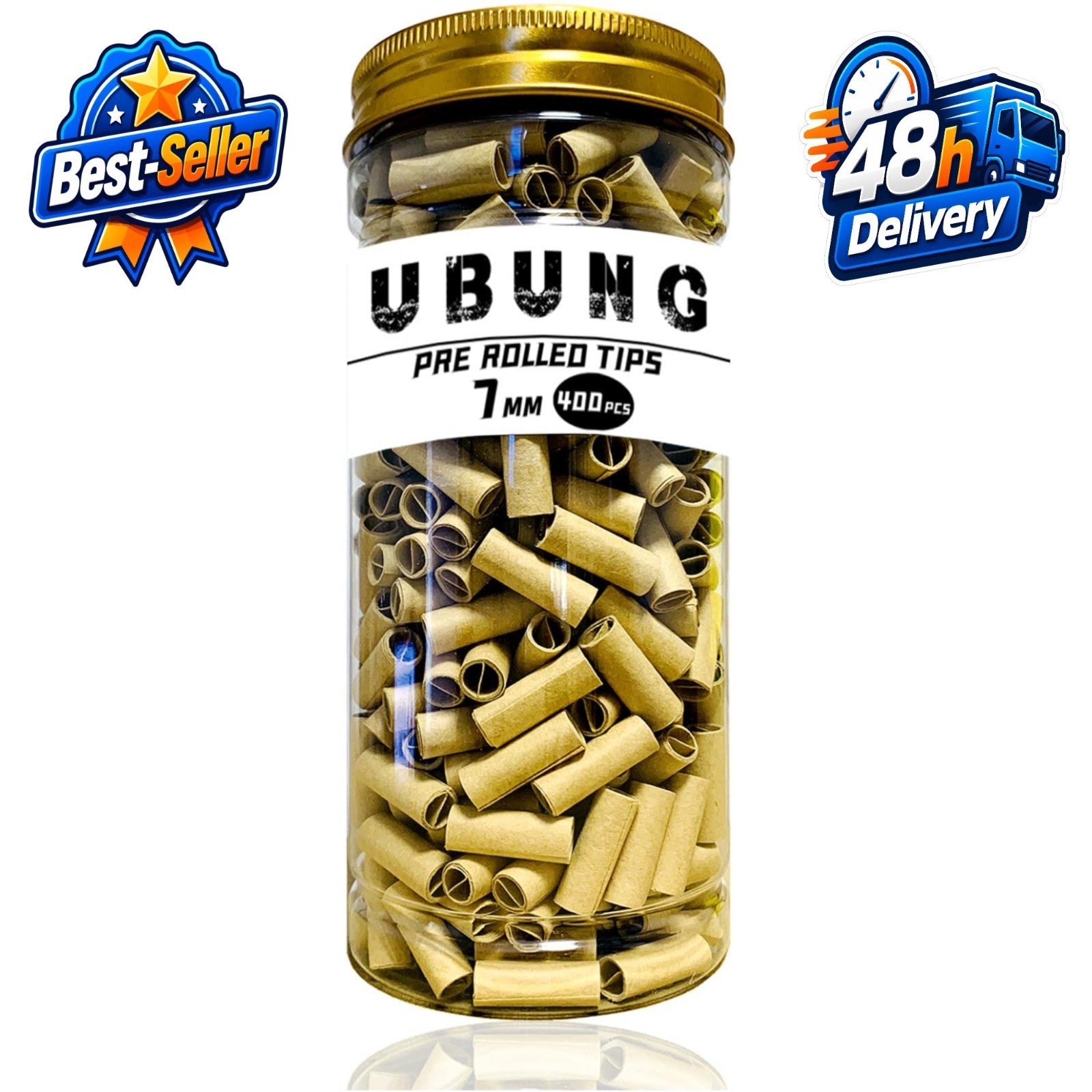 UBUNG 400 Pcs 7mm Pre Rolled Tips for Rolling Machines