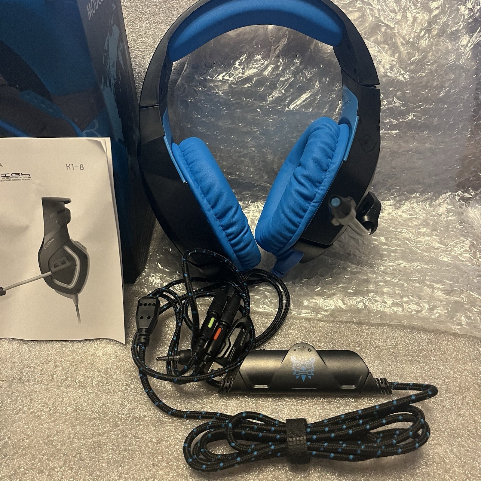 ONIKUMA K1-B PRO Gaming Headset New In Open Box Blue