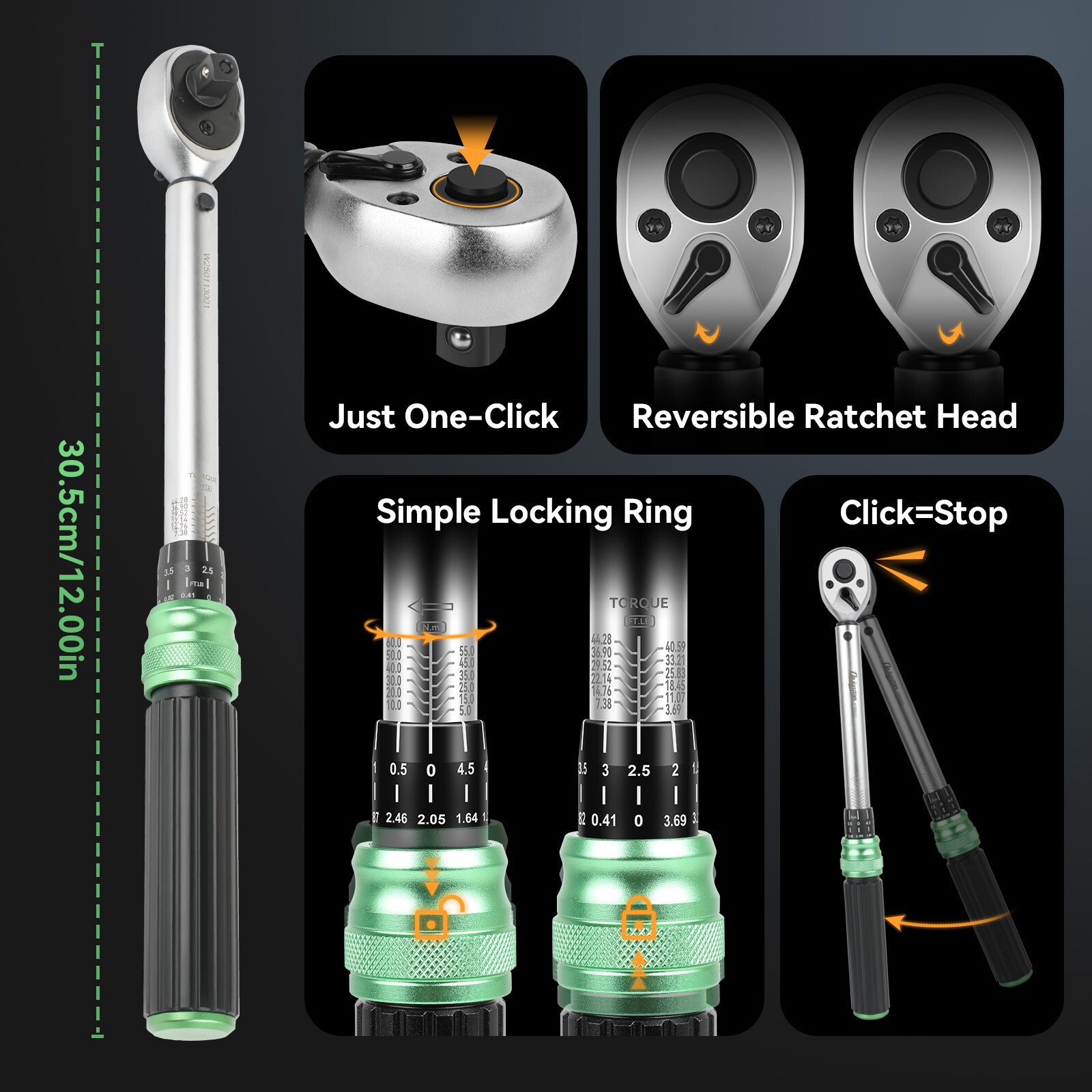 Digital/Mechanical Torque Wrench Adjustable 1/2'' 3/8" 1/4'' Drive & Sockets