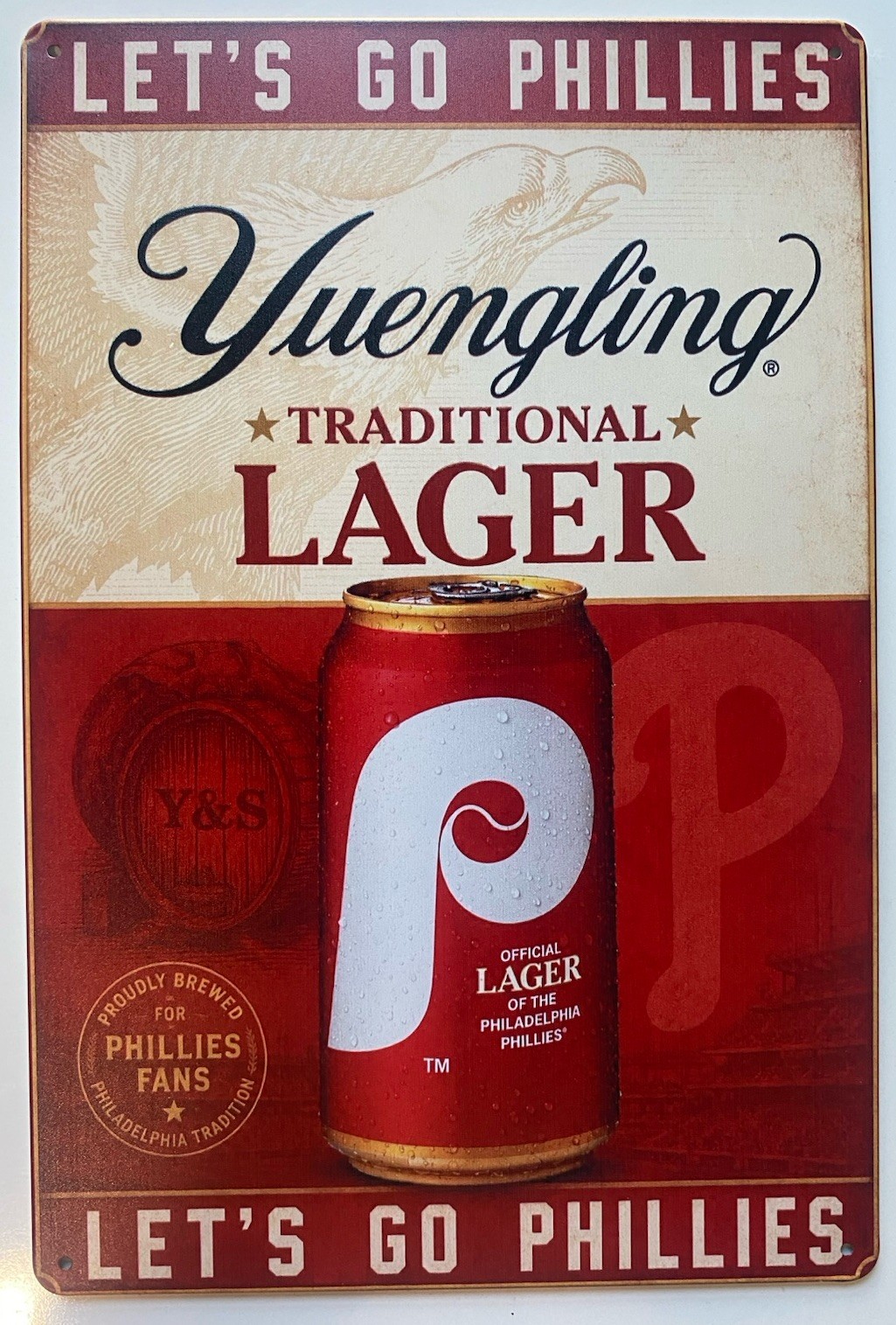 Philadelphia Phillies Yuengling Beer Sign - Pottsville Pennsylvania Lager
