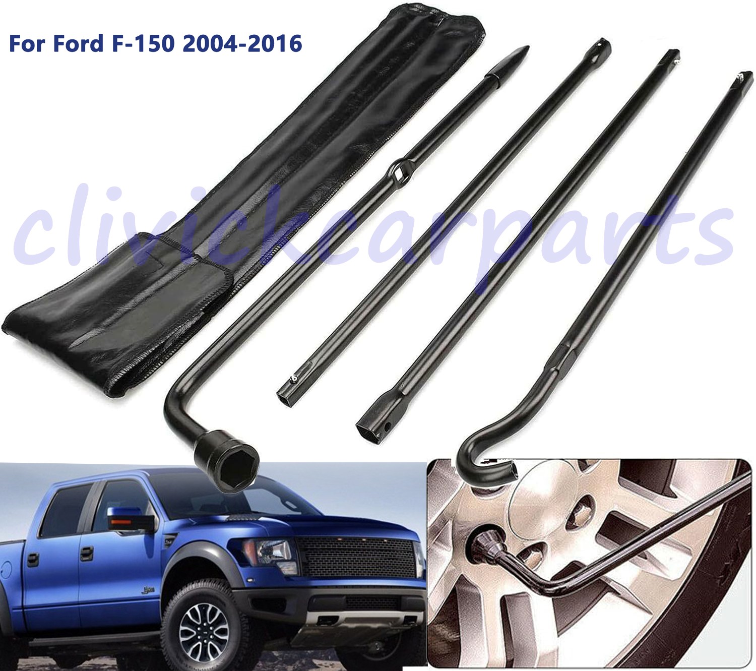 Spare Tire tool Lug Wrench For 04~16 Ford F150 Extension Iron Kit Replacement
