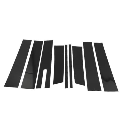 9 Pcs Door Pillar Window Trim for Lincoln MKT 2010-2015 Front Rear Left Black
