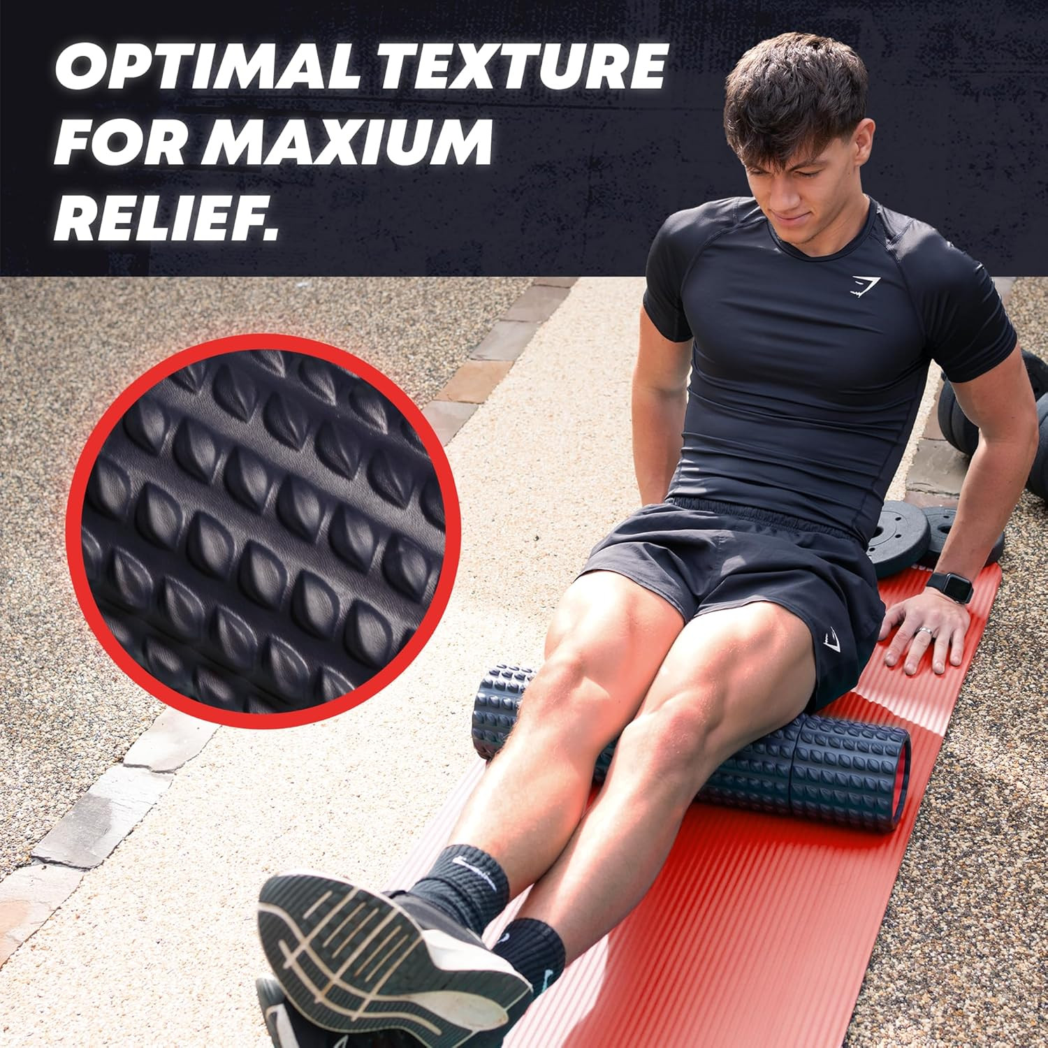 5-in-1 Long Foam Roller, 23" Long Back Roller for Physical Therapy with 5 Differ