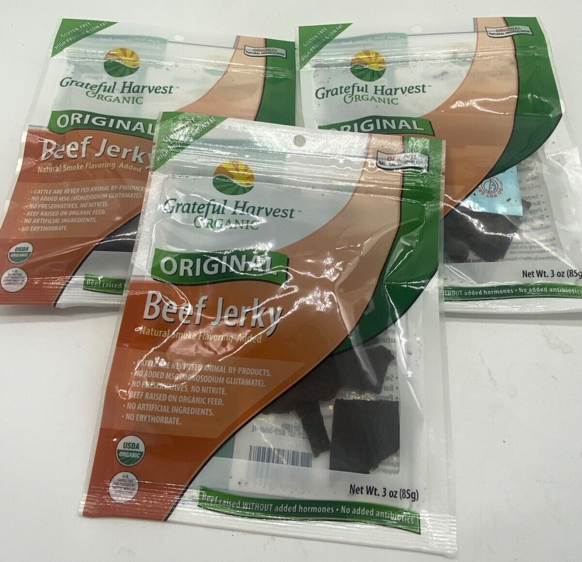 Grateful Harvest Organic Original Beef Jerky (24Pack ) 3 oz