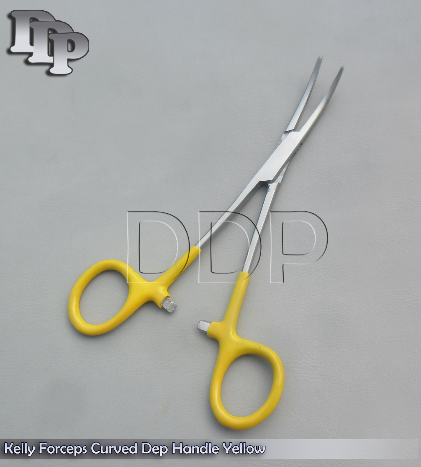 Hemostats Kelly Forceps Surgical Instruments, Yellow Dep Handle 6.25" Curved