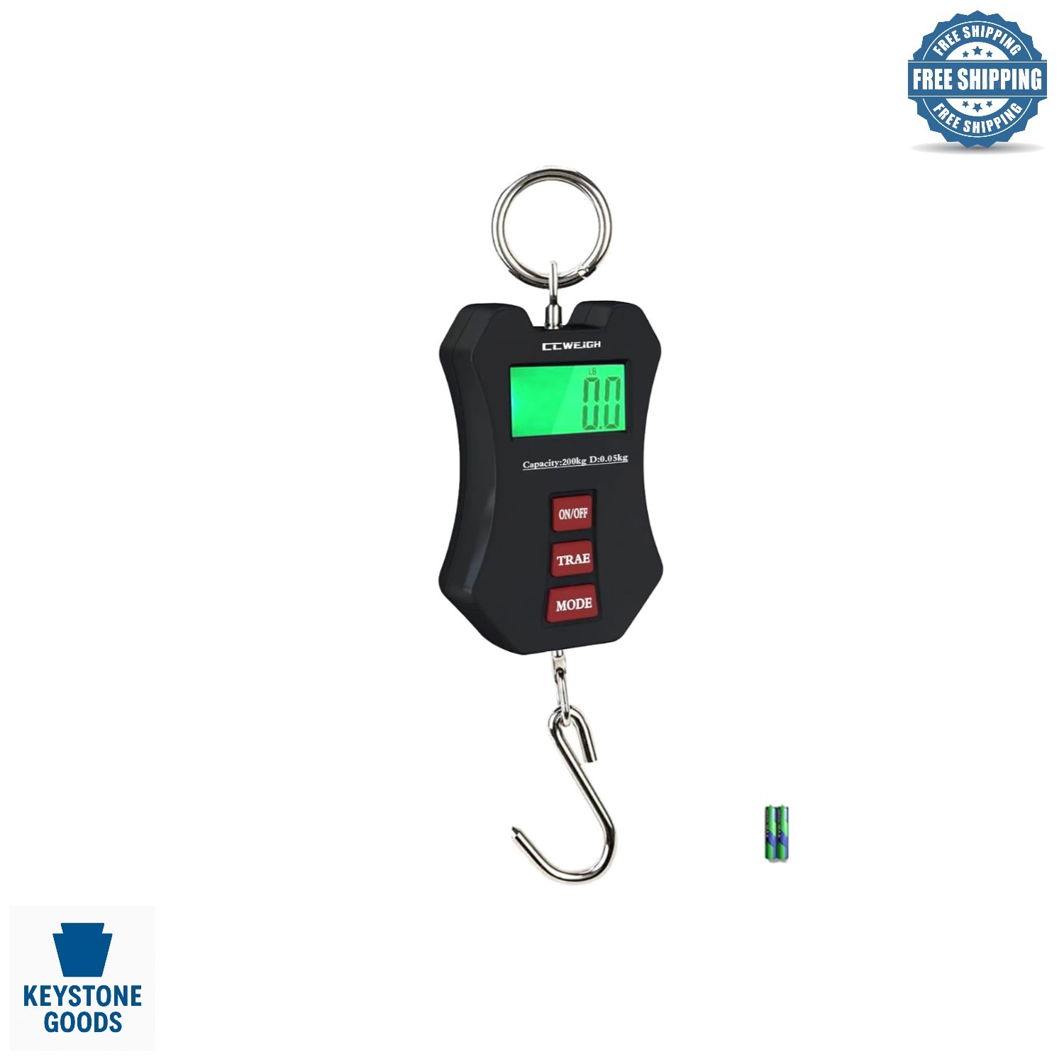 440lb Digital Crane Scale with Backlit LCD - Handheld, High Capacity, Versati...