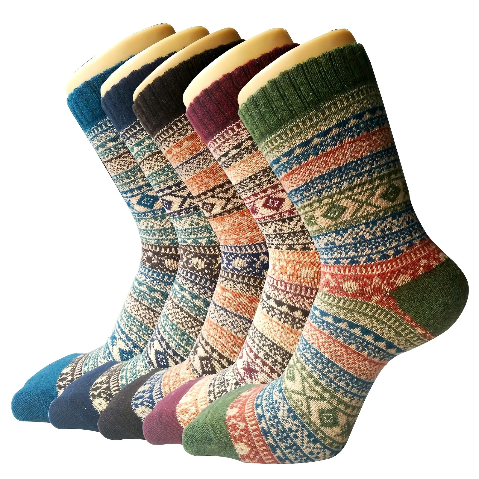 5 Pairs Women Crew Wool Merino Warm Thermal Lambs Heavy Duty Boot Soft Socks