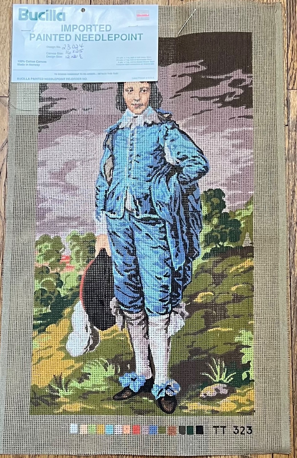 Bucilla Imported Painted Needlepoint Canvas 23024 Blue Boy, EUC