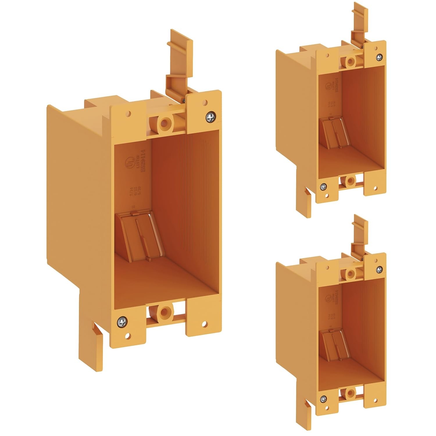 Inlight Single Gang Electrical Outlet Box, 14 3-Pack, Yellow (14 Cu. In.)
