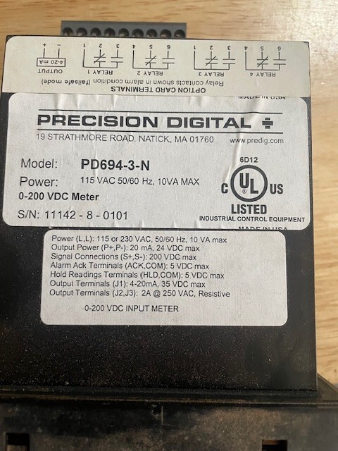 PRECISION DIGITAL PD694-3-N / PD6943N (New Open box)