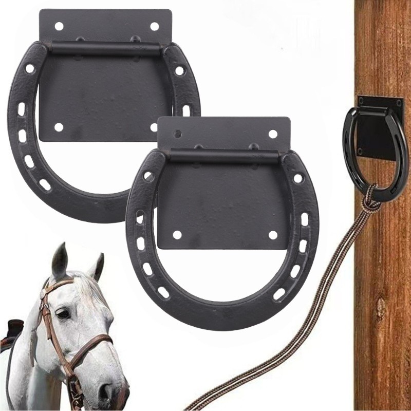 2Pcs Solid Metal Tie Rings Hitching Rings For Equestrian Use Easy to Use