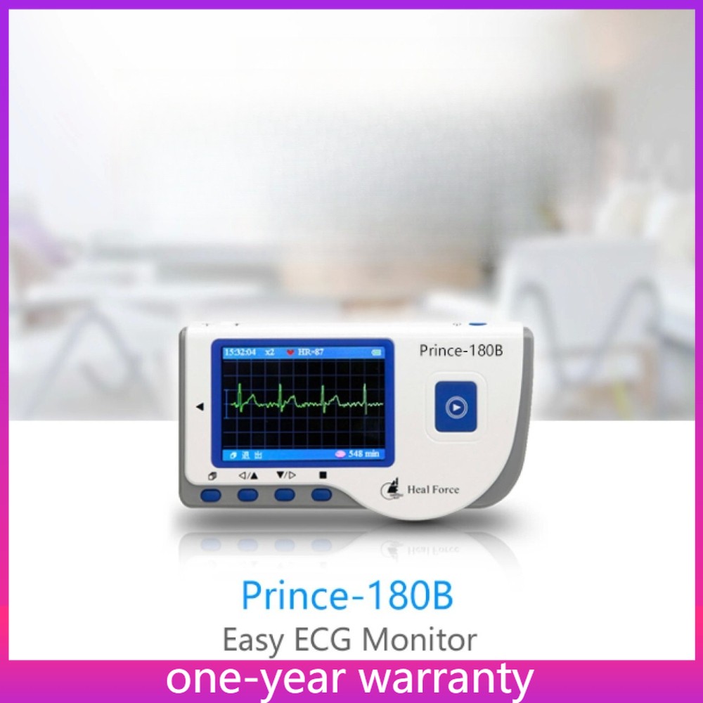 PC-80B Handheld ECG EKG Monitor Portable 1200 Memory Color Screen