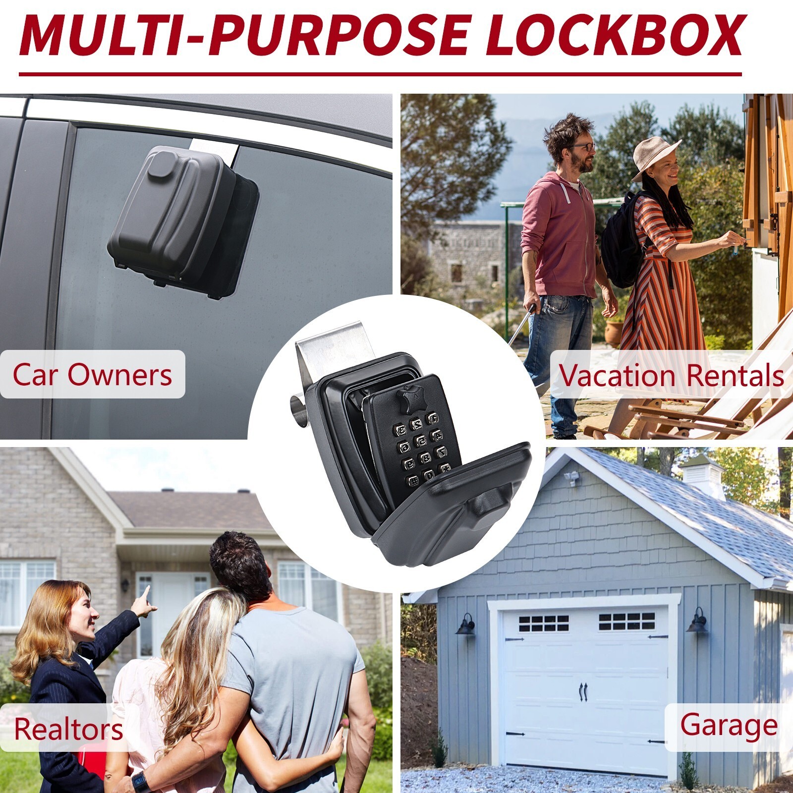 Car Lock Box Punch Button Window Mount Key Safe Box Storage Portable for Turbo