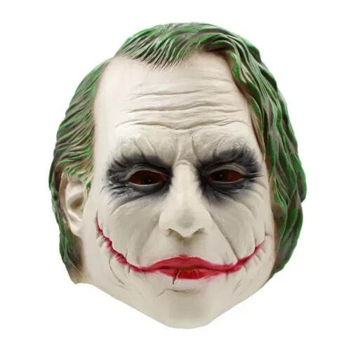 The Dark Knight Movie Batman Joker Clown Latex Mask Costume Halloween Cosplay
