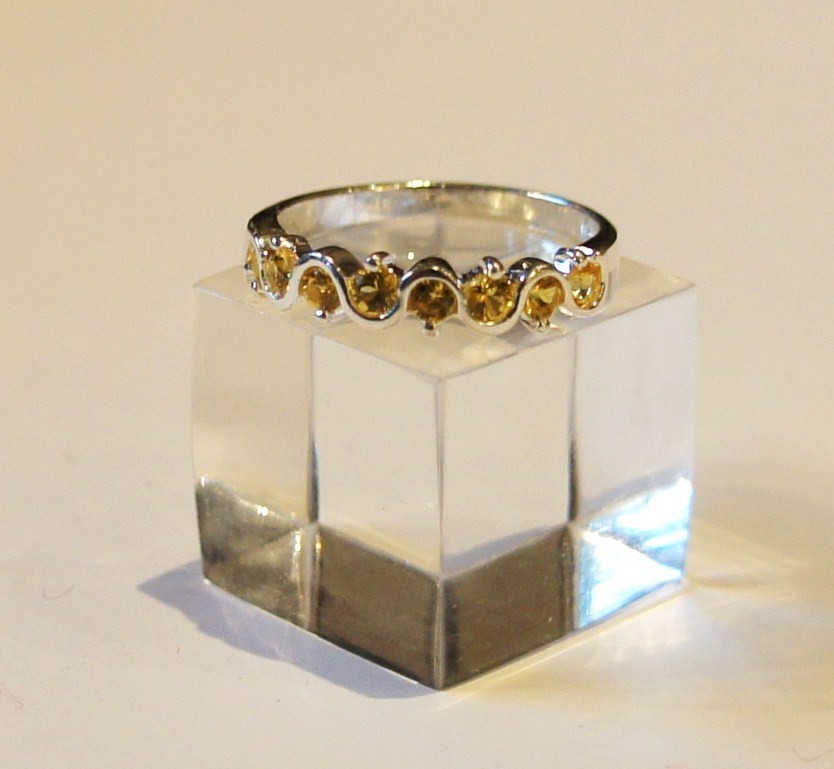 Ring silver 925 citrine gemstone ring silver ring