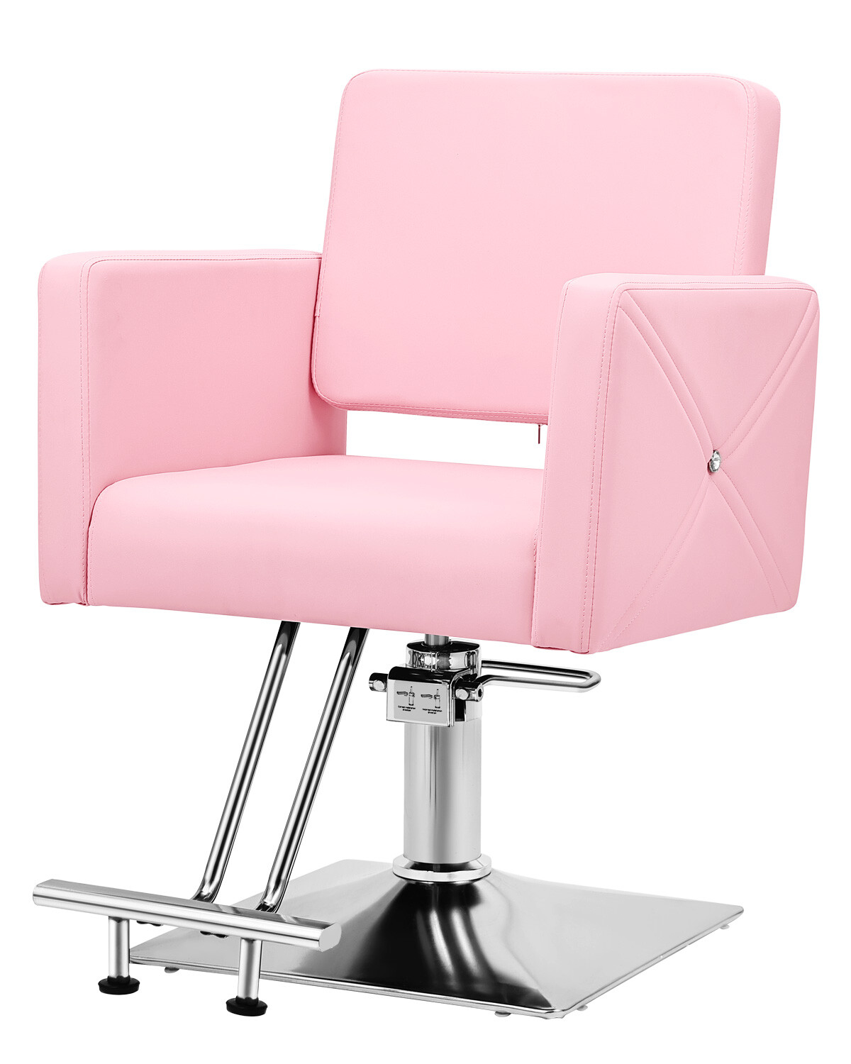 Artist Hand Hydraulic Pink Barber Chair Ladies Salon Beauty Hair Styling w/Cover