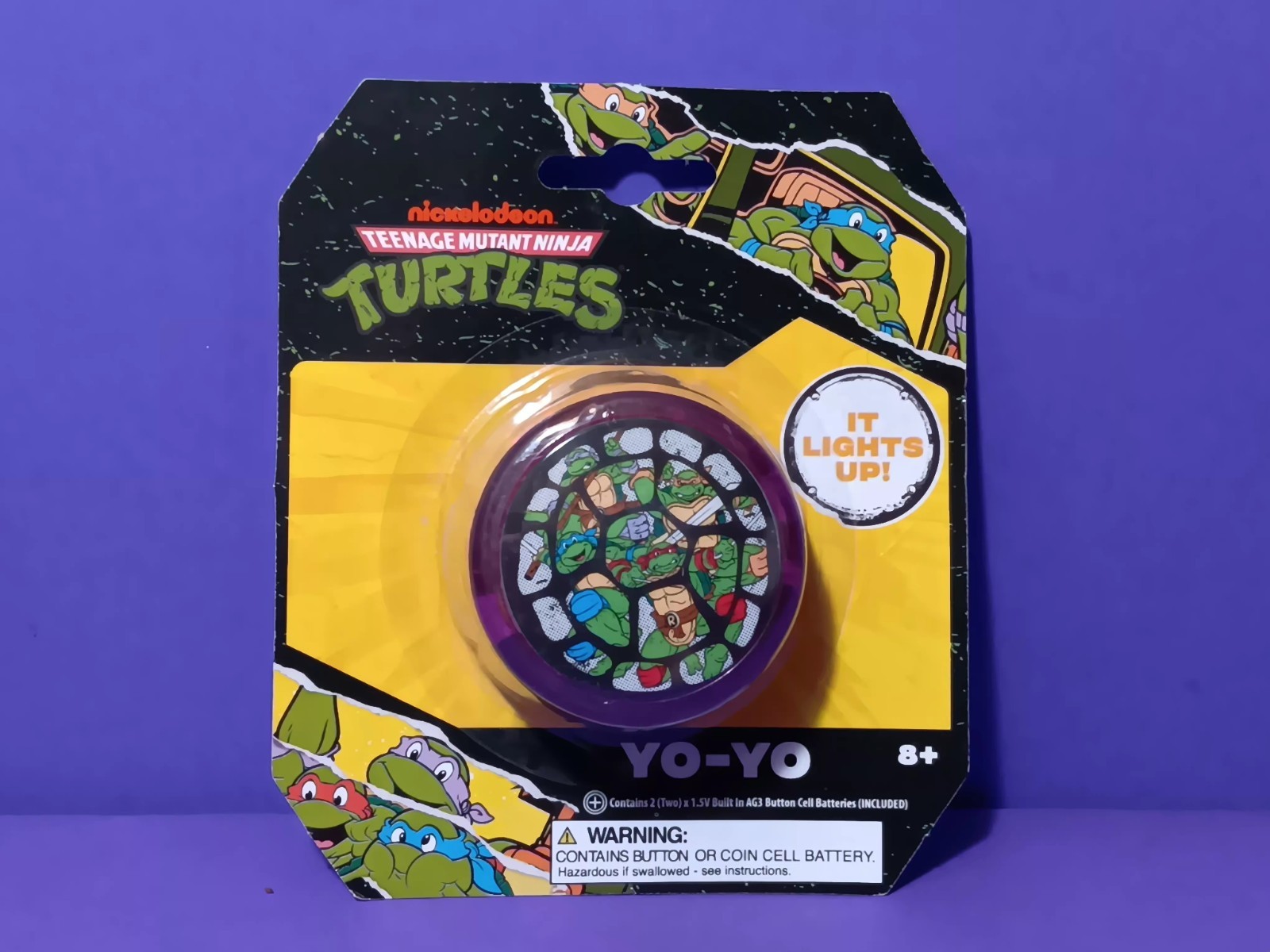 Nickelodeon TMNT Teenage Mutant Ninja Turtles Light Up Yo-Yo Purple Pizza New