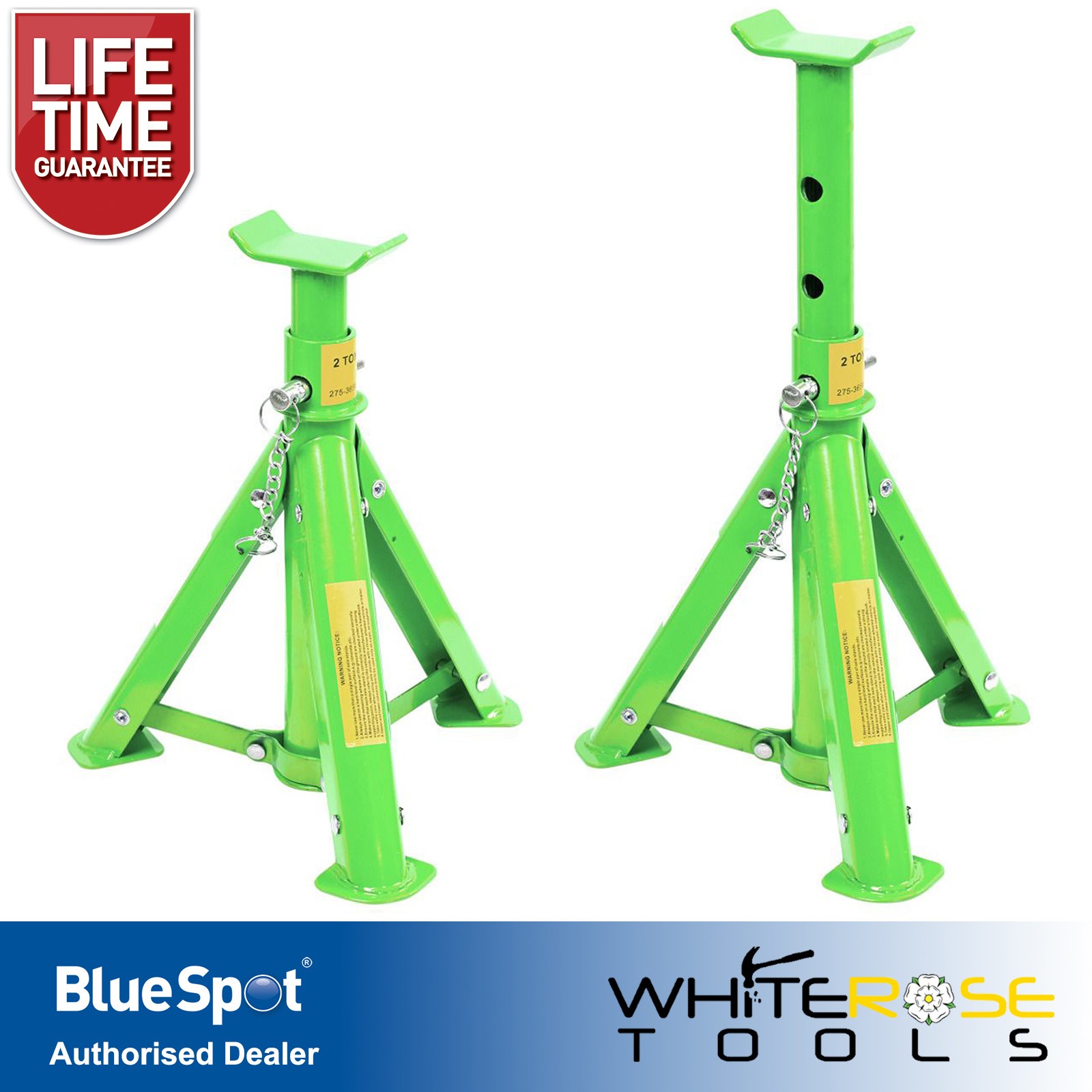 BlueSpot Axle Stands Pair Foldable 2 Ton Tonne 2000kg Jack Car Vehicle Lifting