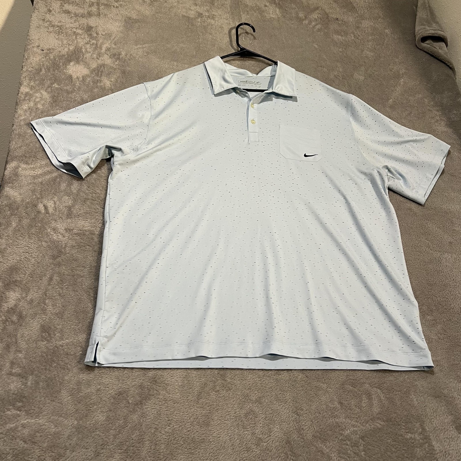NIKE GOLF Dri Fit Polo Shirt Mens XXL Light Blue THE PLAYERS Pocket