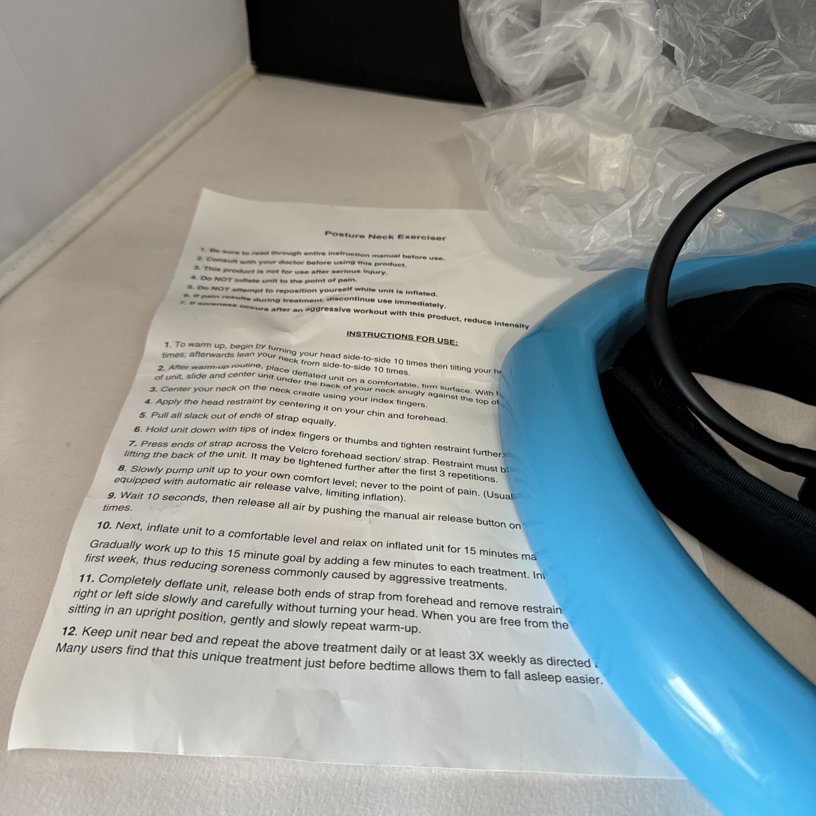 Posture Neck Exerciser Easy Portable Pumpable ORIGINAL BOX Adjustment