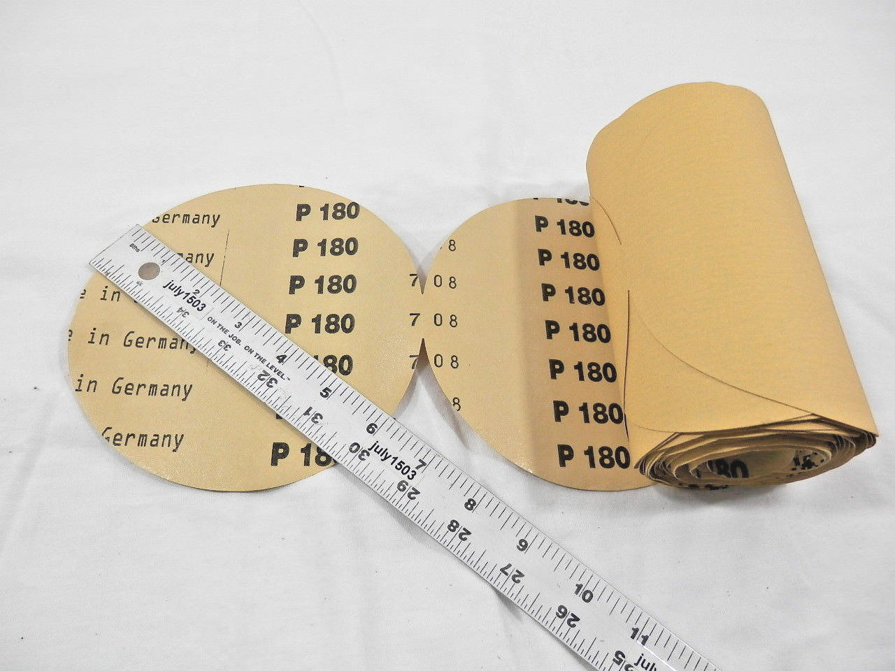 100 Starcke 6" 180 grit Gold PSA NH Abrasive Sanding Disc Germany Sticky disk